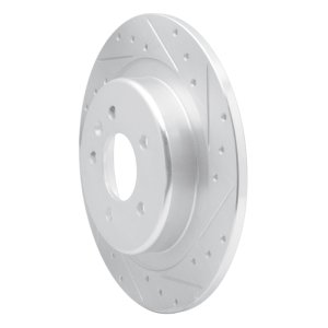 Buick Envision Brake Rotor (1) - Rear Right - R1 Concepts - Drilled & Slotted - Silver - `16-`18